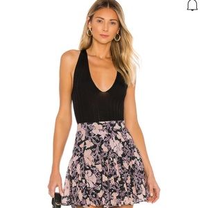 Hot In halters rib bodysuit in black